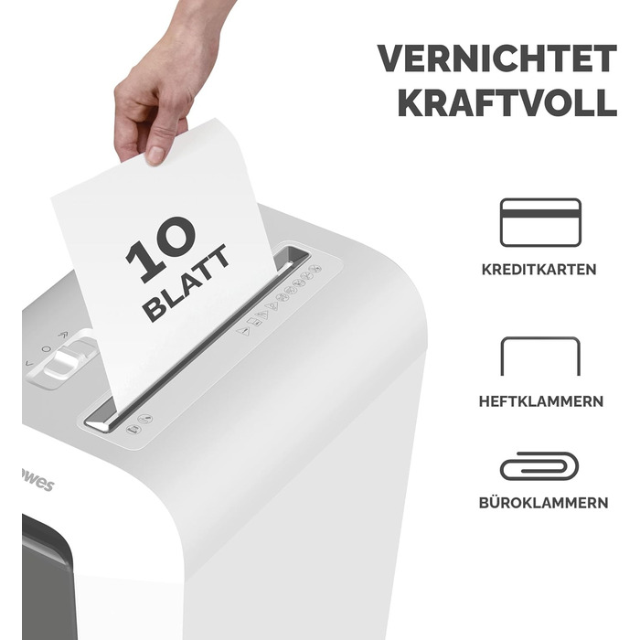 Fellowes шредер для паперу Powershred LX70: безпечний партиковий різак, 18л кошик, 4x40мм, для офісу та дому