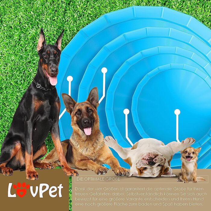 Басейн для собак Lovpet XL діаметром 160 см, вкл. іграшку для собак, висота 30 см, складний, дитячий басейн для собак та дітей