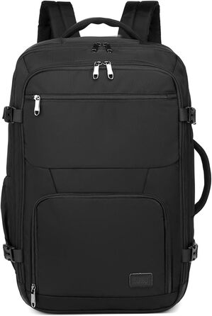 Рюкзак KONO для ручної поклажі літака, великий, водонепроникний, 55 x 35 x 20 см, 38L (Чорний)