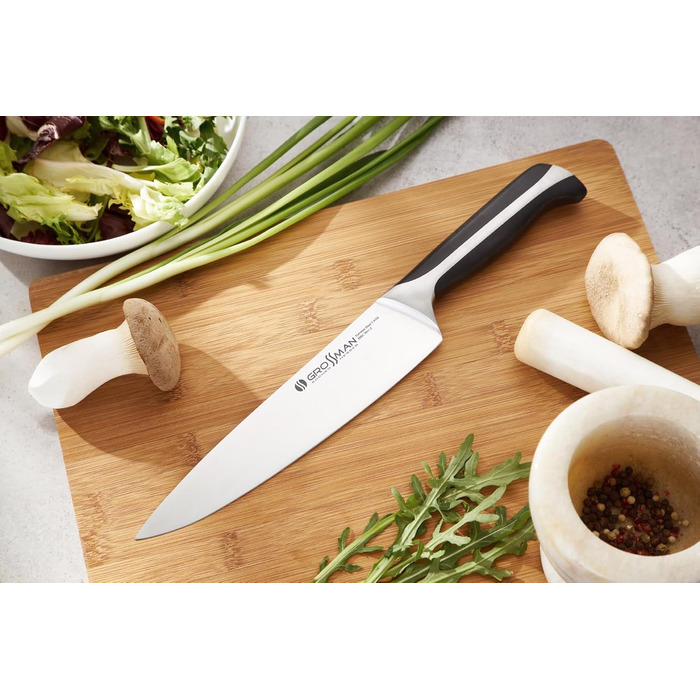 Ніж кухарський Grossman 282ON з нержавіючої сталі, 33 см, ергономічна ручка