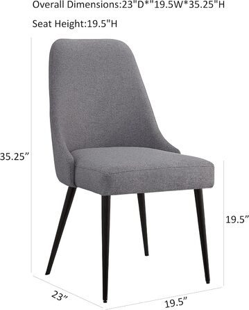 Набір кухонних стільців Ball & Cast (2 шт.), сірий колір, сучасний дизайн, металеві ніжки