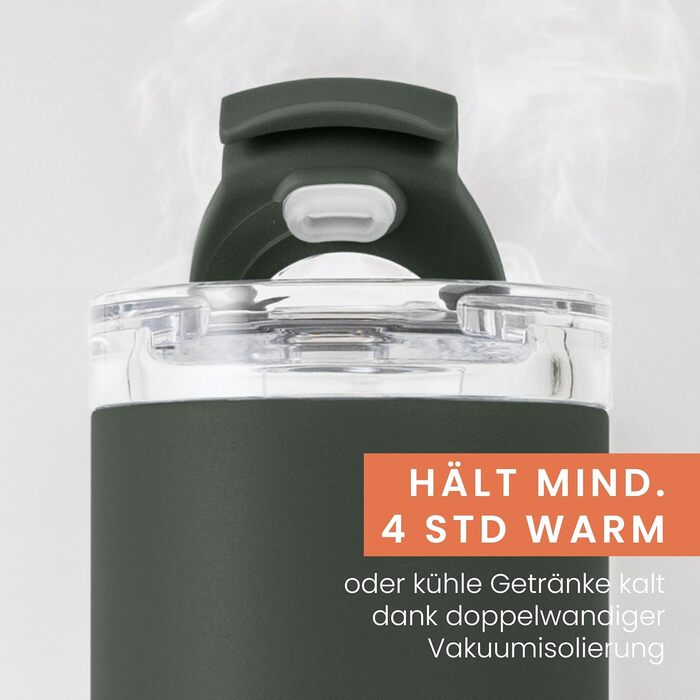 Термокружка Groenenberg 473 мл | Зберігає тепло до 4 годин | Без витоку | З переробленої нержавіючої сталі (Forest)