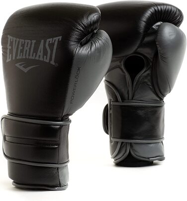 Боксерські рукавички унісекс Everlast для дорослих Powerlock 2 тренувальні рукавички, (чорний, 16 унцій)