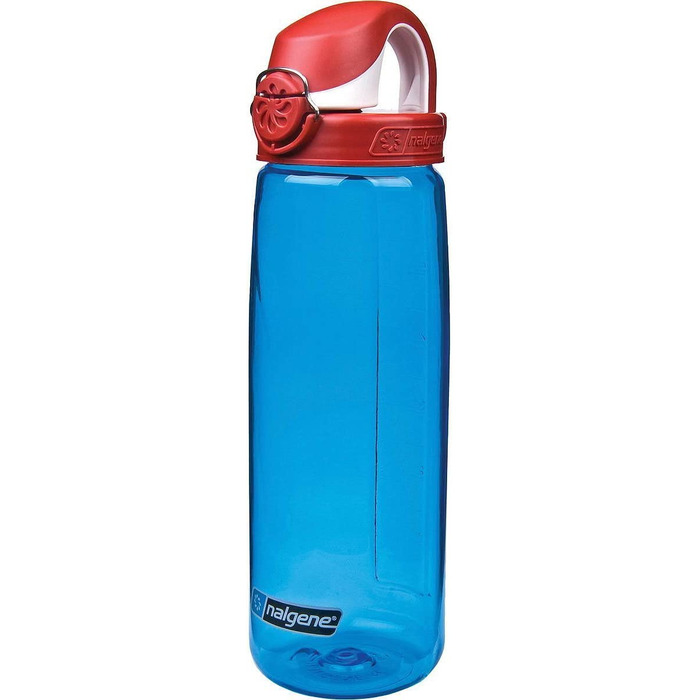 Питна і пластикова пляшка Nalgene Everyday OTF (0,7 л, синя / червоно-біла кришка)