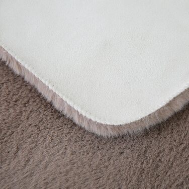 Дитячий килим Elephant Design Невеликий килимок зі штучного хутра бежевий 80х100 см - Кудлатий пухнастий килимок для дитячої дівчинки та хлопчика Екстра м'який килимок, що миється - Килимок для дитячої кімнати 80х100 см бежевий