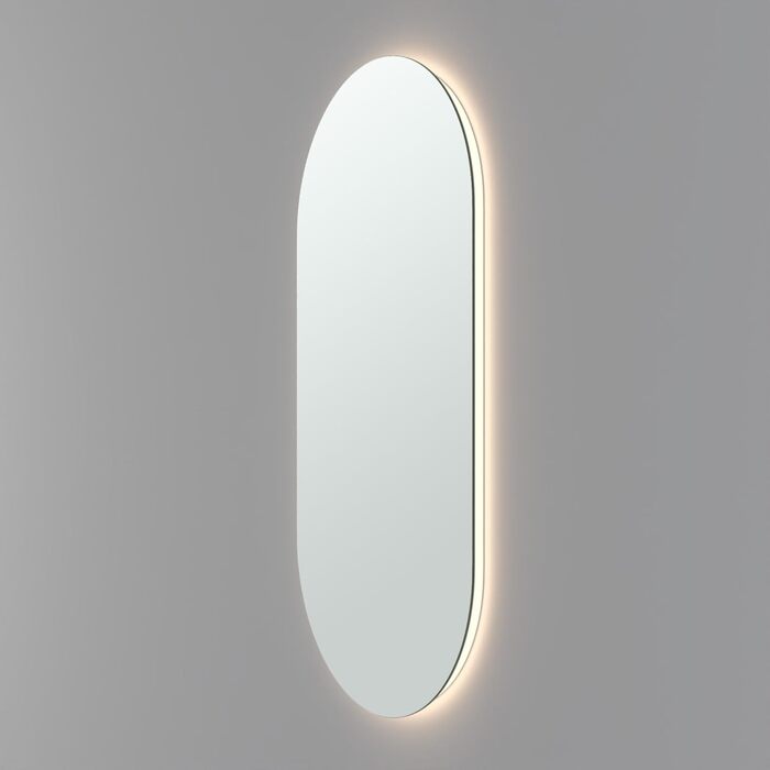 Дзеркало Loevschall Blokhus LED з підсвічуванням | Овальне, 80x50 см | Регульоване настінне дзеркало для ванної кімнати