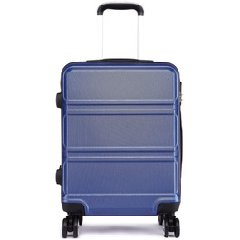 Дорожній чемодан Kono з двома рулонами 65 см середнього розміру, з твердою оболонкою, з АБС-пластика, з візком, багаж 3,1 кг, 61 л (темно-синій)