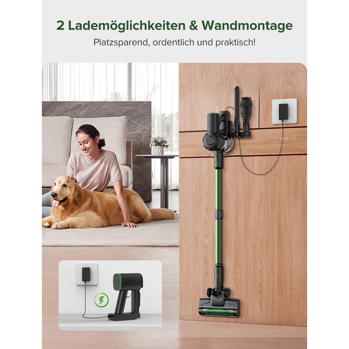 Бездротовий акумуляторний пилосос Vexilar V9PRO: 500W, 45Kpa, 60 хвилин роботи, LED дисплей, для твердих поверхонь, килимів та шерсті тварин