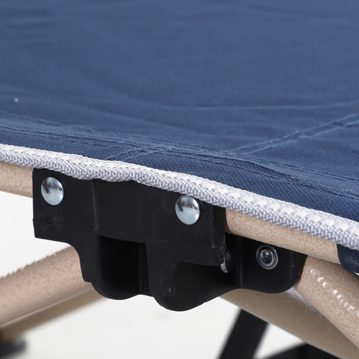 Розкладне кемпінгове ліжко Outsunny Camp Bed з сумкою для зберігання, сталь і оксфорд, синій, 190x68x52см| Аосом