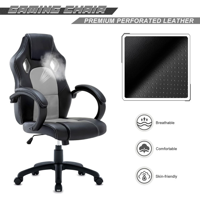 Крісло для керівника  WM Heart Ergonomic Gaming Офісне крісло (сірий)