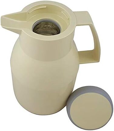 Термос Wash Thermoskanne 1L з подвійними стінками, 6 годин, підтримує гарячі та холодні напої, щільний кришка, придатний для миття в посудомийній машині, бежевий