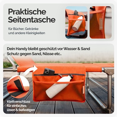 Шезлонг Ibiza Orange 190x59x29см Alu Sun Canopy