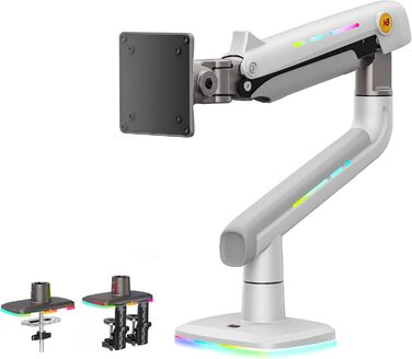 Кріплення для монітора NB Ergonomic для широких моніторів до 60 дюймів, RGB, білий, VESA 75/100, до 20 кг