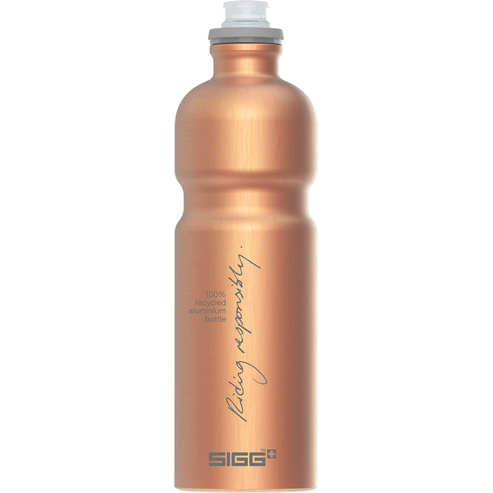 Велосипедна пляшка для пиття SIGG-Move MyPlanet-сертифікована на нейтральний рівень викидів вуглецю-Легка, що не містить бісфенолу А, виготовлена в Швейцарії-0,75 л (мідь)