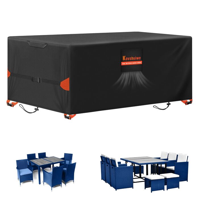 Чохол для садово-патіо меблів Kovshuiwe, 220x150x90 см, вологостійкий, захист від УФ-випромінювання, 420D