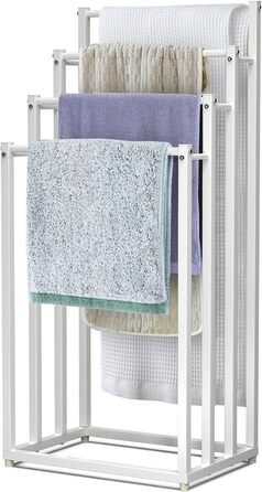 Підставка для рушників Vounot® на ніжках, металева, 3 стійки, чорна (4 яруси)