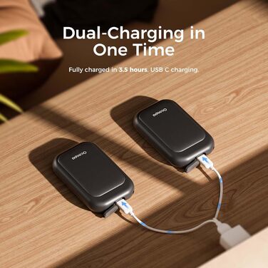 Електричні грілки для рук OCOOPA UT4 Young Obsidianschwarz, 5000mAh, 2 шт. - Компактні, Водонепроникні, Швидкий нагрів, USB, для зими