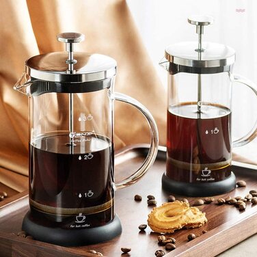 Кавоварка Alixin 10022 / френч-прес, кавоварка з мікро-сіткою, фільтр для меленого еспресо або чаю, прозорий, міцний