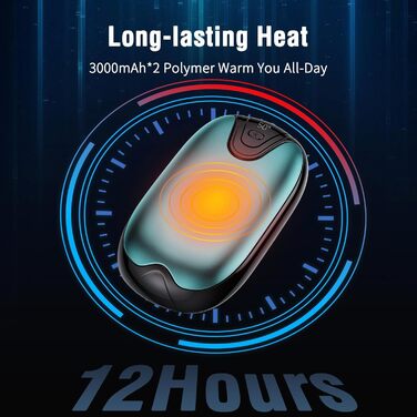 Електричні грілки для рук, набір 2 шт., перезаряджувані, портативні, 3 режими нагріву, ідеальний подарунок для спорту, гольфу, кемпінгу (блакитний)
