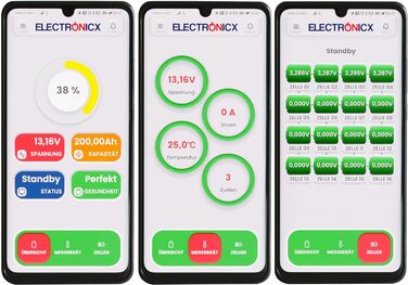 Акумуляторна батарея 200Ah 12.8V живлення акумулятор 2560Wh з функцією Bluetooth Літій-залізо-фосфатна батарея, включаючи додаток BMS, 4