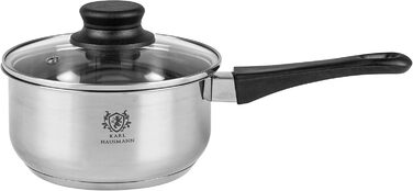 Набір каструль з нержавіючої сталі Induktion 3-х частинний - для всіх типів плит - з кришкою з термостійкого скла - з мірною шкалою