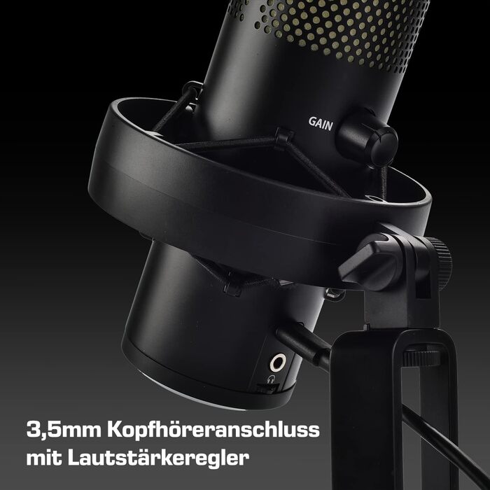 DOCKIN® MP2000: USB мікрофон-конденсатор для ПК, геймінгу, подкастів та стрімінгу. Якісний мікрофон з міцним кріпленням для запису звуку. Преміум звук (130дБ).