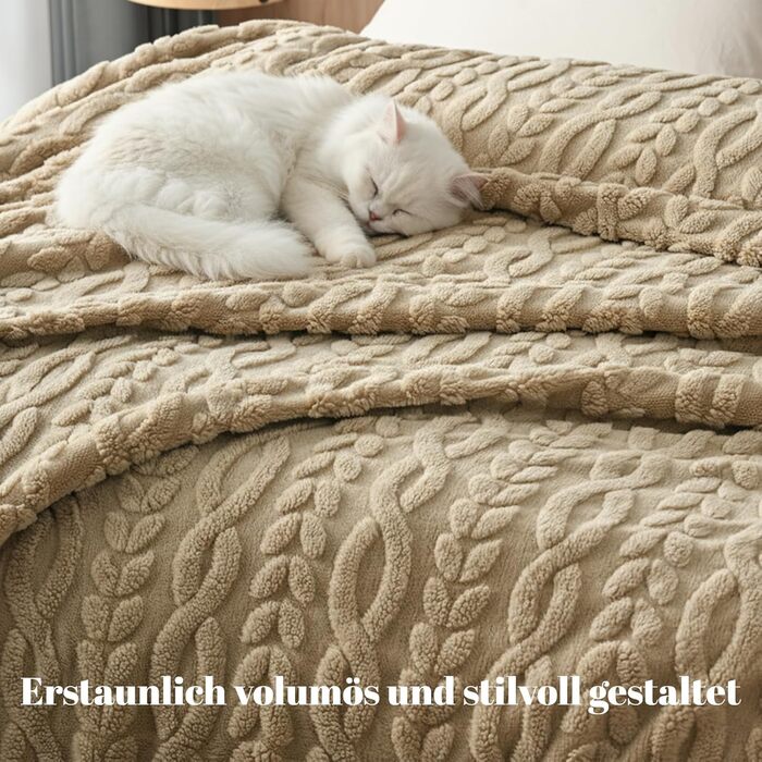 Плед Sherpa Fleecedecke: теплий, м'який, оксамитовий плед 152x203 см, сертифікат Oeko-Tex®, Khaki