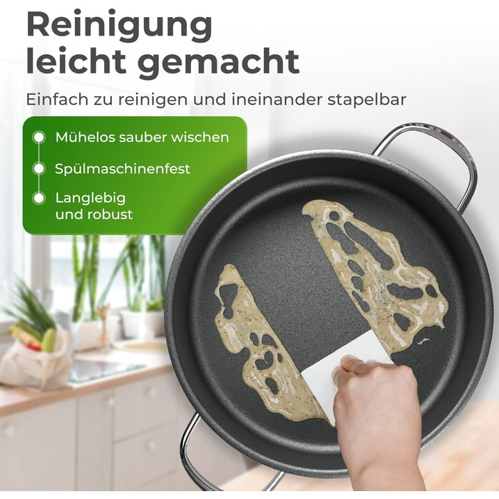 KLAMER Сковорода-гриль індукційна 28 см, сковорода для тушкування та стейків з нержавіючої сталі