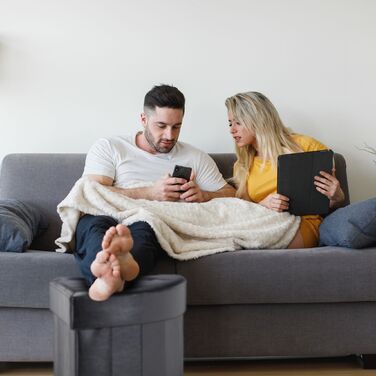 Relaxdays Кутовий пуф з місцем для зберігання