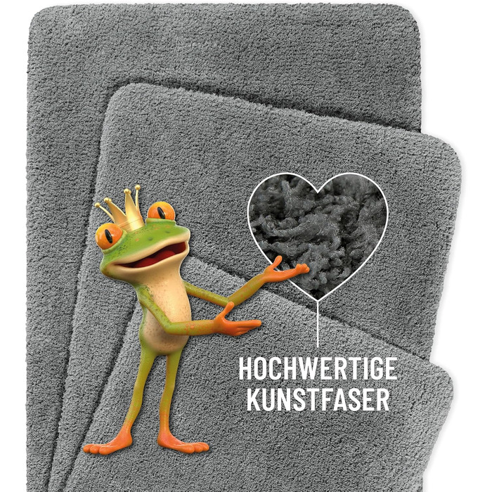 Килимок для ванної кімнати з м'яким пухнастим ворсом, антиковзний, придатний для прання, Porto Azzurro (55 x 65 см, Сірий Сланцевий, 80 x 150 см, прямокутний)