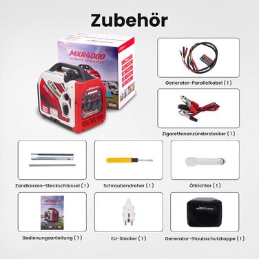 Інверторний генератор maXpeedingrods 2000W: бензиновий, 4-тактний, з USB та 230V, цифровий дисплей, для кемпінгу та подорожей