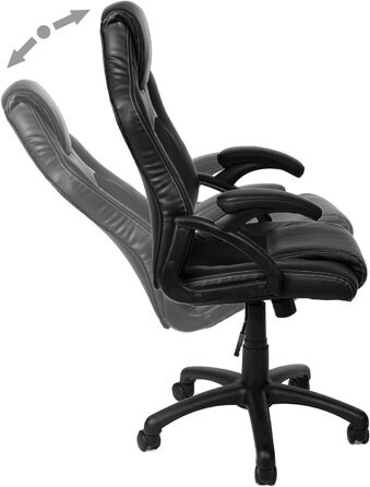 Ігровий крісло Panorama24 для геймерів та офісу, чорний, 9 кольорів, підйомний механізм, до 150 кг, сертифікат TÜV