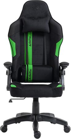 Крісло геймерське KRAKEN CHAIRS - ергономічне, тканинне, для комп'ютера, 130 кг, чорно-зелене