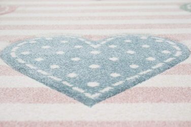 Дитячий килим Teppich-Traum круглий 120 см з сердечками