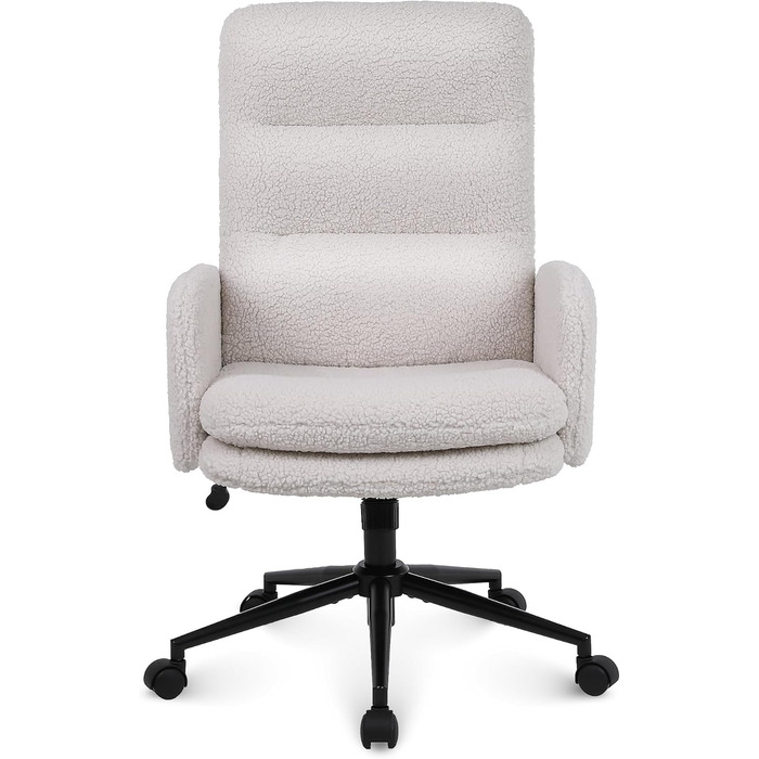 Крісло для дому та офісу Youhauchair з кашеміру, ергономічне, з високою спинкою, регульована висота, кремовий колір