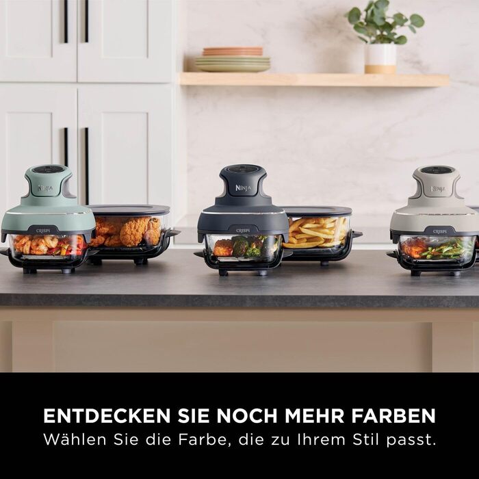 Ninja CRISPi Airfryer 3.8л, 4-в-1: фритюрниця, гриль, підігрів, Recrisp, сірий, 1700W, FN101EUSTGD