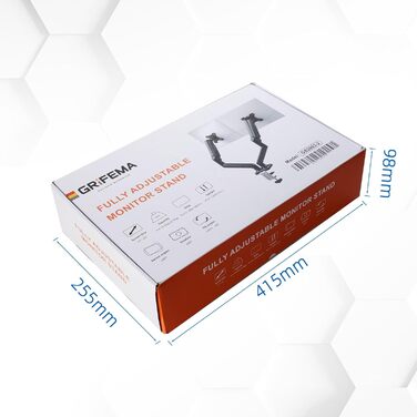 Підставка для монітора GRIFEMA Dual Arm - 2 монітори, 13-32 дюйми, регулювання висоти, поворот, VESA 75x75/100x100, до 9 кг