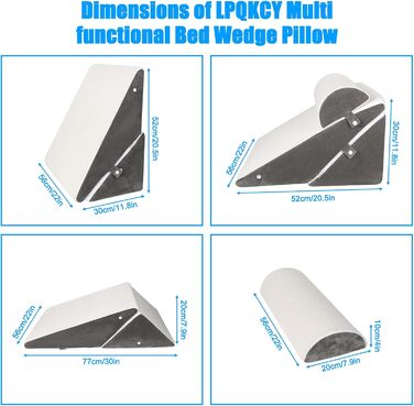 Регульована кліновидна подушка для ліжка та дивана, ортопедична подушка від рефлюксу та хропіння, підтримка спини та ніг, пінополіуретан