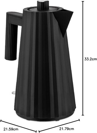 Електричний чайник Alessi Plissé MDL06 B, 1.7л, термопластик, чорний, 2400W, з європейським штекером