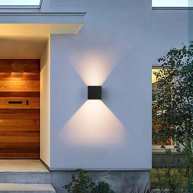 Klighten Зовнішня лампа з датчиком руху 12W, IP65, 3000K тепле біле світло, для внутрішнього та зовнішнього використання, регульований світловий потік, чорний колір