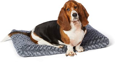 Підстилка для собак Domopolis Basics для великих собак-миється і міцна, 102 x 69 x 9 см, з круглим бортиком (сірий, 0,89 м, одинарний)