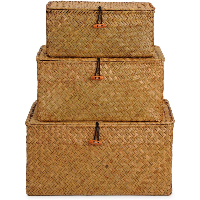 Плетені кошики DOKOT 3 шт різні розміри коричневі