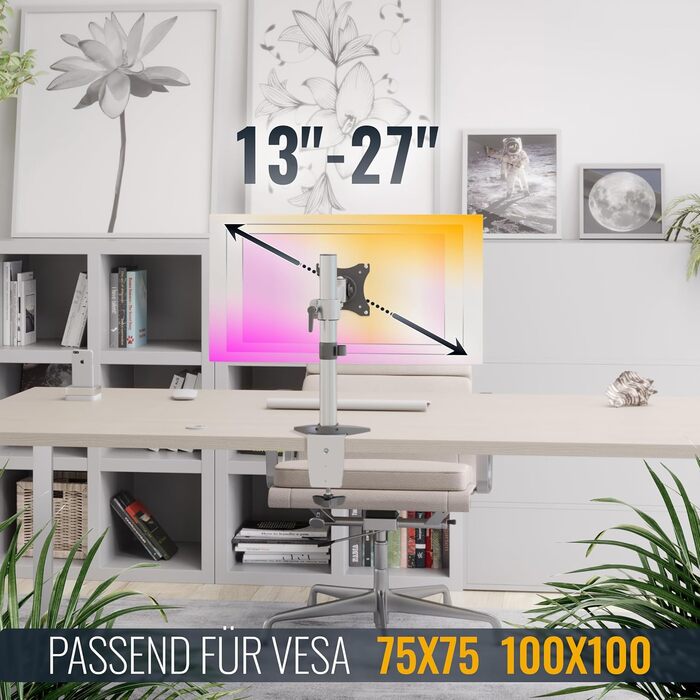 Підставка для монітора RICOO TS0611 - регульована, для 13-32 дюймів, VESA 75x75/100x100