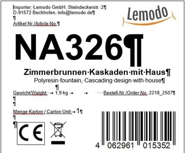 Кімнатний фонтан Лемодо з LED-підсвічуванням, 3-рівневий, для дому, офісу, 27x19x33 см