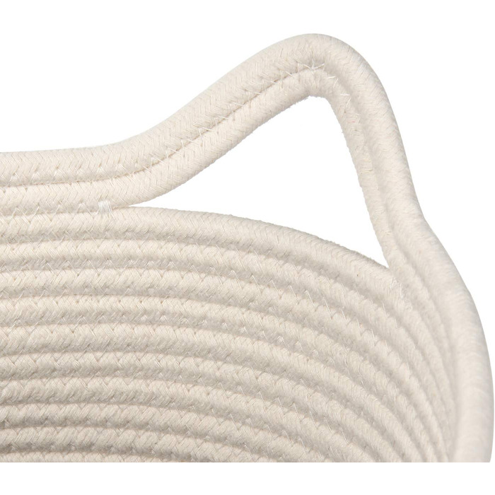 Кошик для білизни кошик для зберігання білизни з бавовняної мотузки плетений кошик для зберігання дитячих іграшок з ручкою для вітальні Дитяча кімната Ванна кімната (пшениця, 30x30 см)