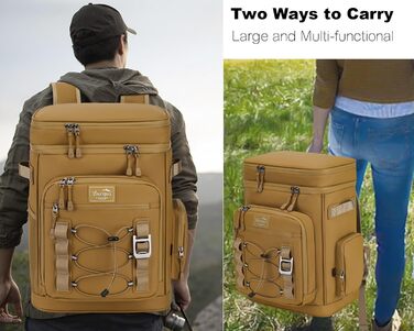 Рюкзак-холодильник 30L, водонепроникний, для пікніка, пляжу, кемпінгу, відпочинку на природі (зелений/жовтий)