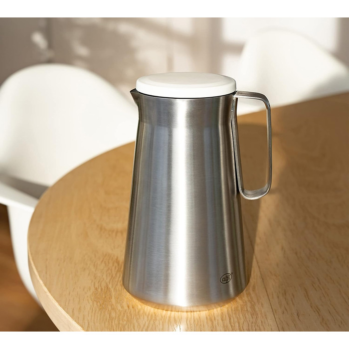 Термос Alfi DRIVE! 1.0л, кокосовий білий мат, з подвійних сталевих стінок, зберігає тепло 12 год, холод 24 год, з поворотним кришкою, великий отвір, BPA-free