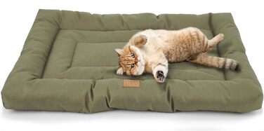 Лежак для собак MERSJO, напівлежачий, тканина Оксфорд, покриття ПВХ, зручний, з захистом від подряпин і бруду, оливковий, 107x69 см, 99x66 см