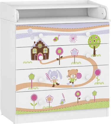 Комод-пеленальник Shefa Kids 800 білий - якісний комод з пеленальним столиком для дитячої кімнати