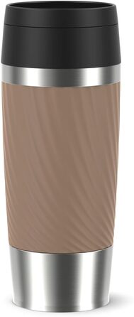 Термокружка Emsa Travel Mug Classic Twist, 0.36 л, коричнева, з кришкою Quick-Press, не протікає, для гарячих та холодних напоїв